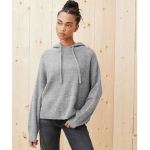 Jenni Kayne Alpaca Fisherman Hoodie in Heather Grey